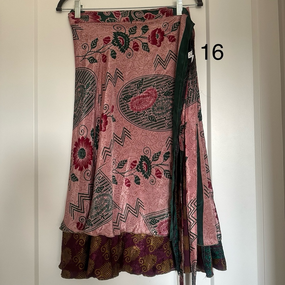Floral Pink and Green Women's Skirt
